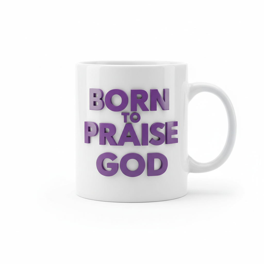 Born To Praise God in 3D Purple Mug