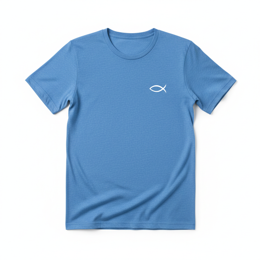 Faith Fish Tee – Blue