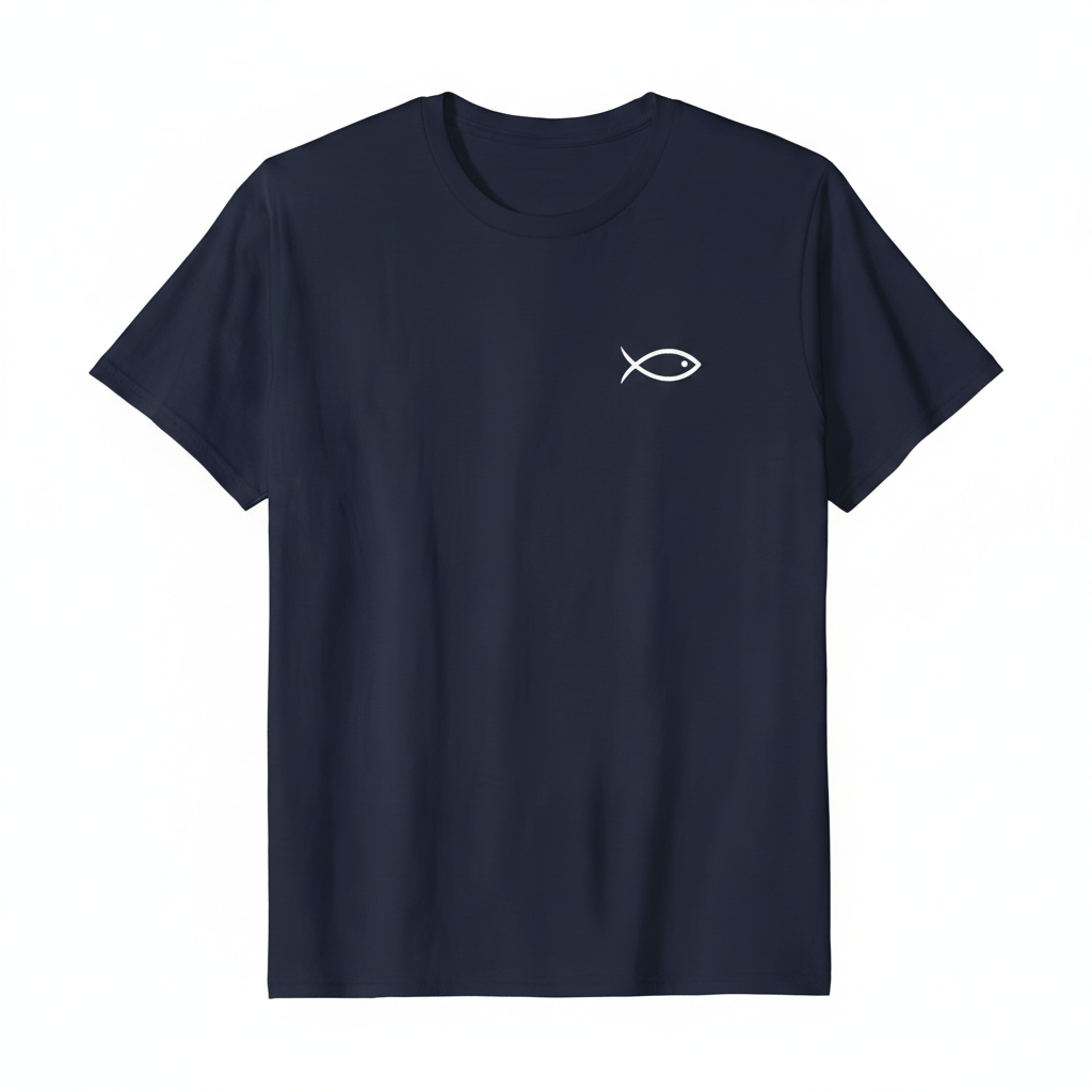 Faith Fish Tee – Dark Navy