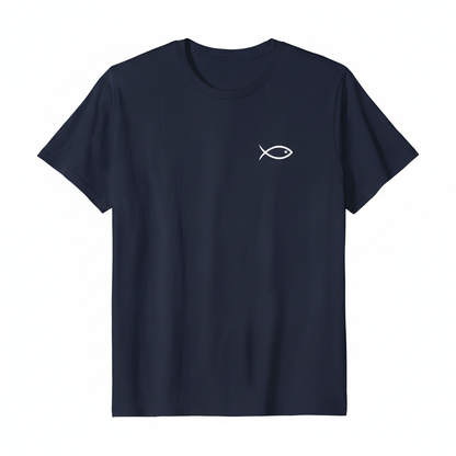 Faith Fish Tee – Dark Navy