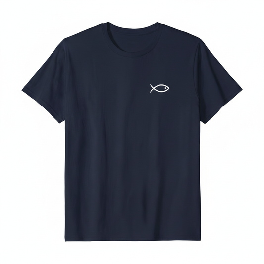 Faith Fish Tee – Dark Navy